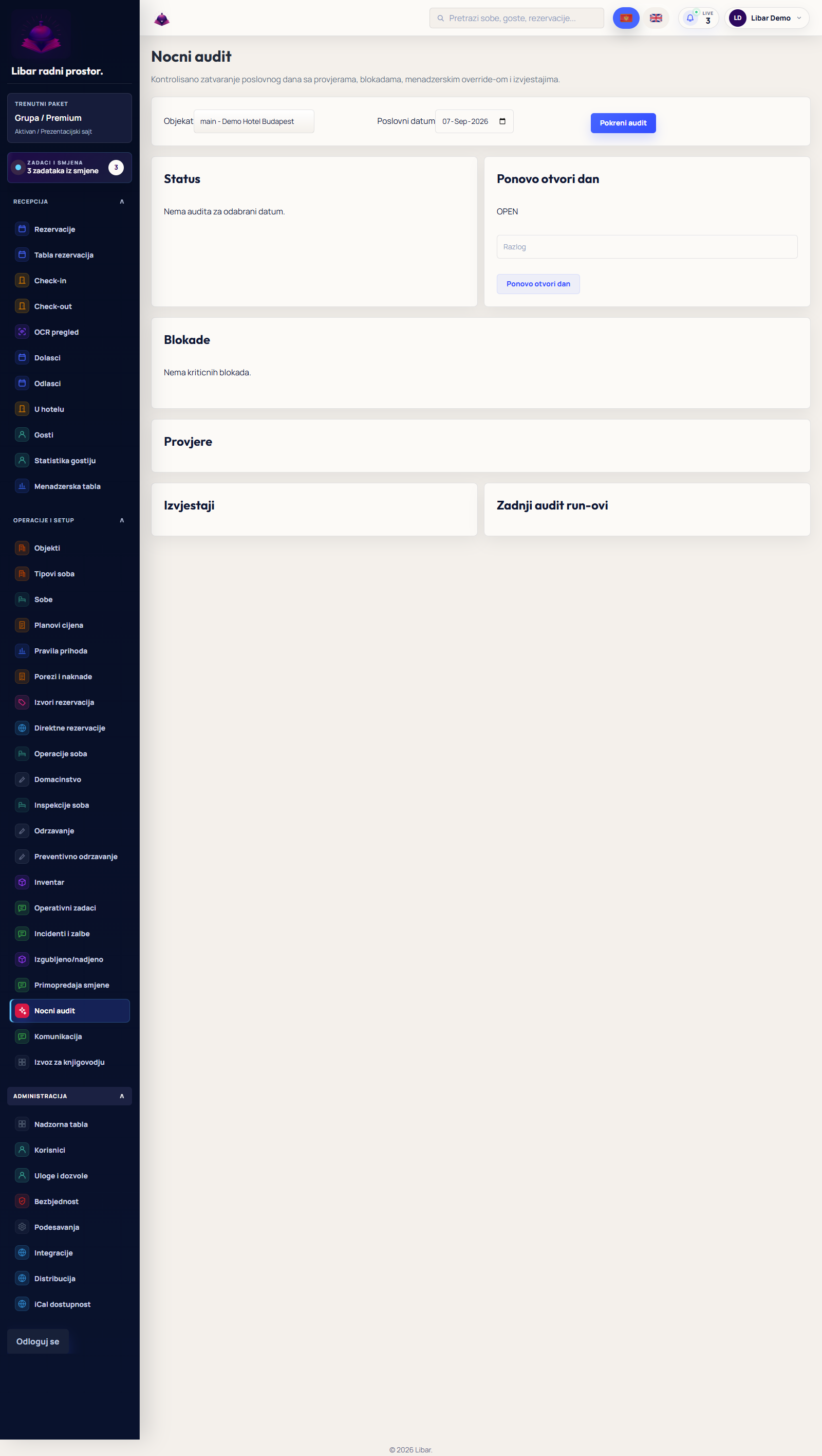 Libar demo — Noćni audit